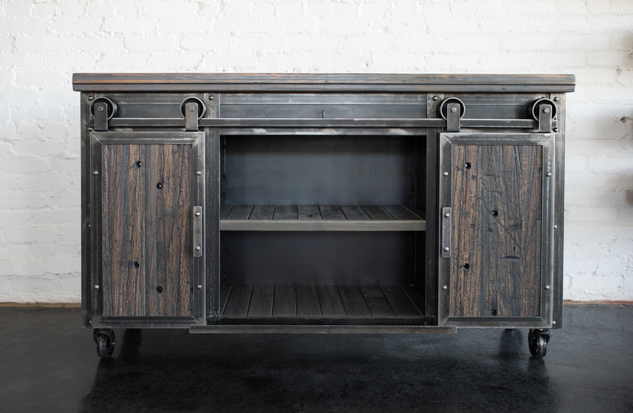 Urban Loft Boxcar Rolling Door Console