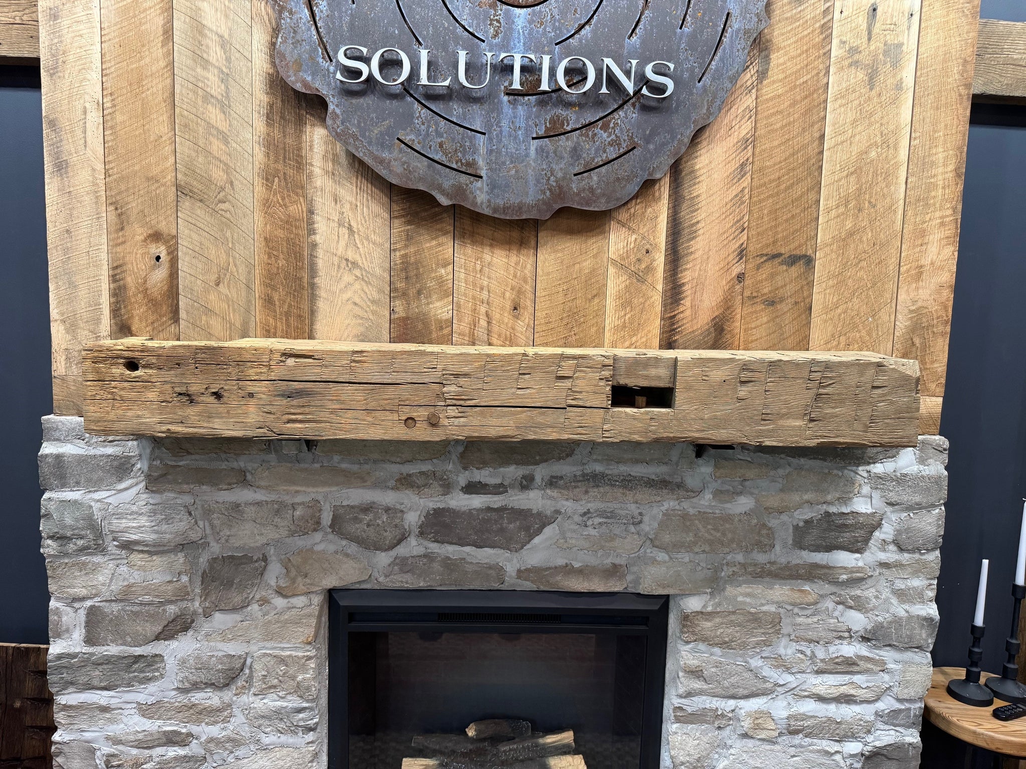 Hewn Oak Mantel W/ Milled Back