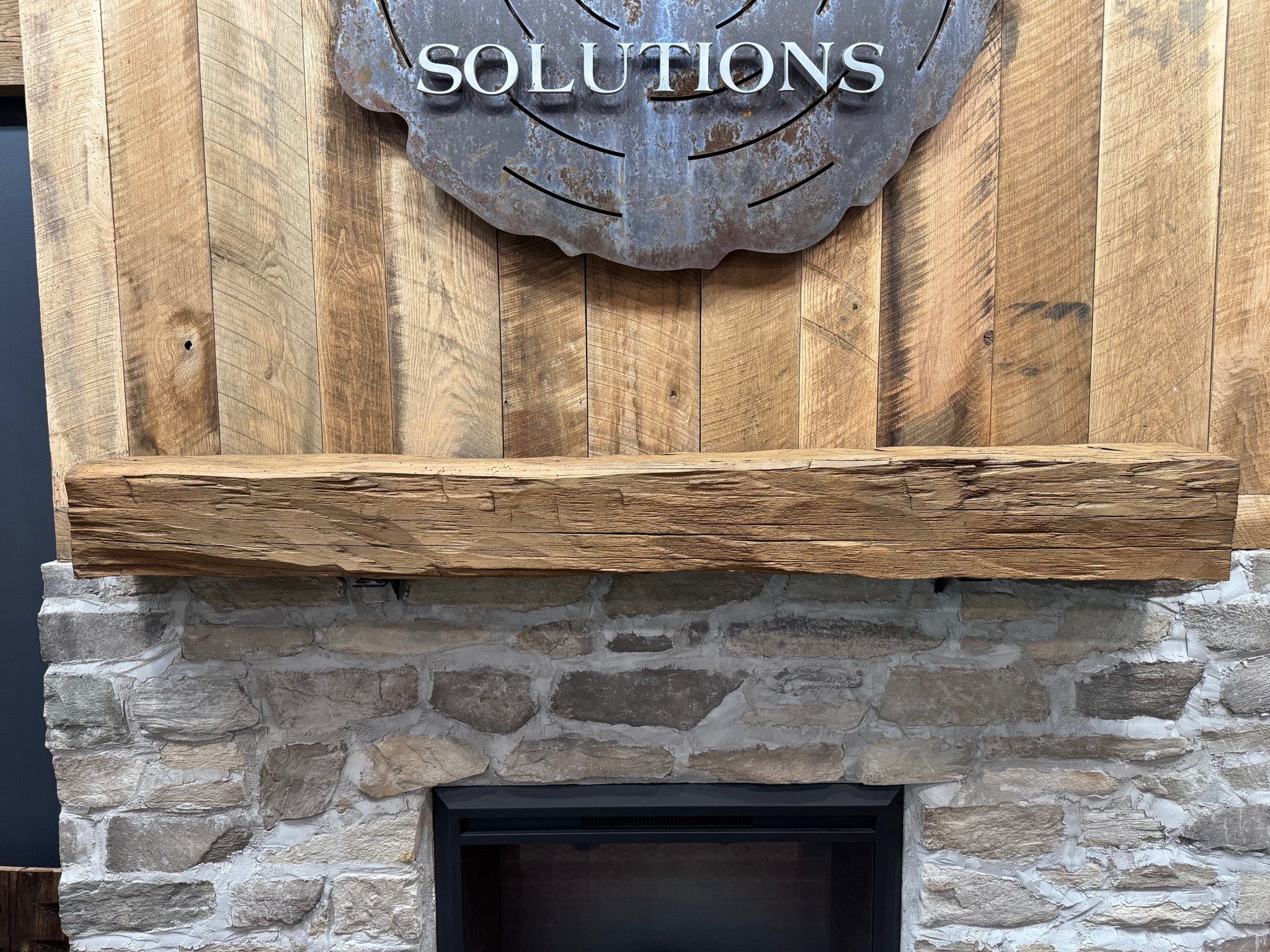 Hewn Hickory Mantel W/ Wax Finish