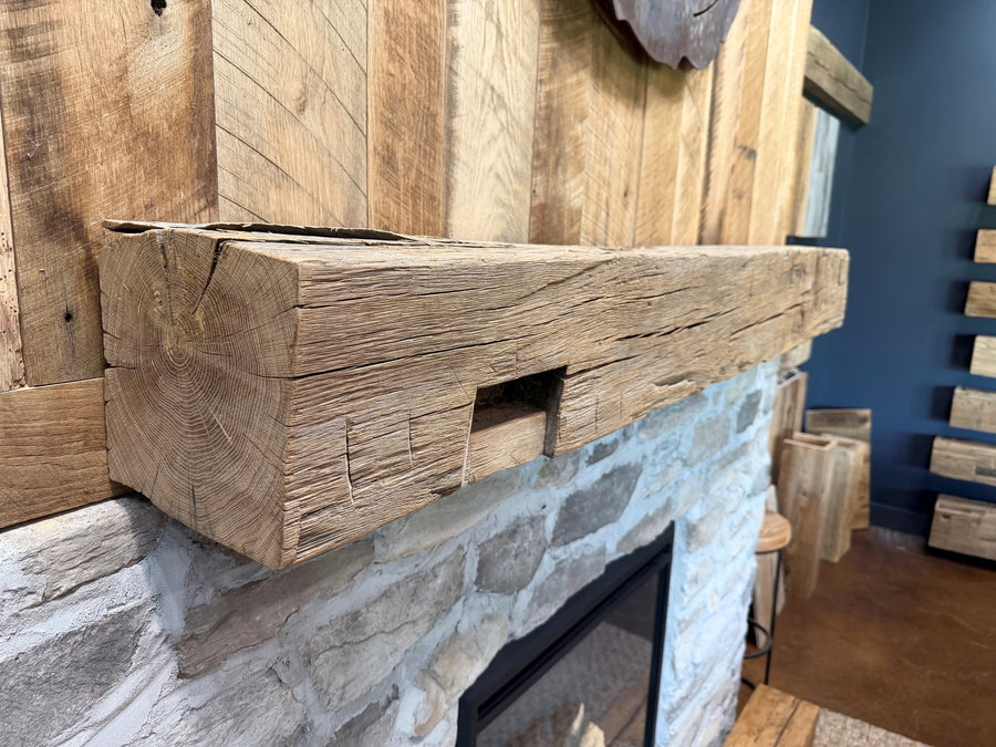 Oak Hewn Mantel