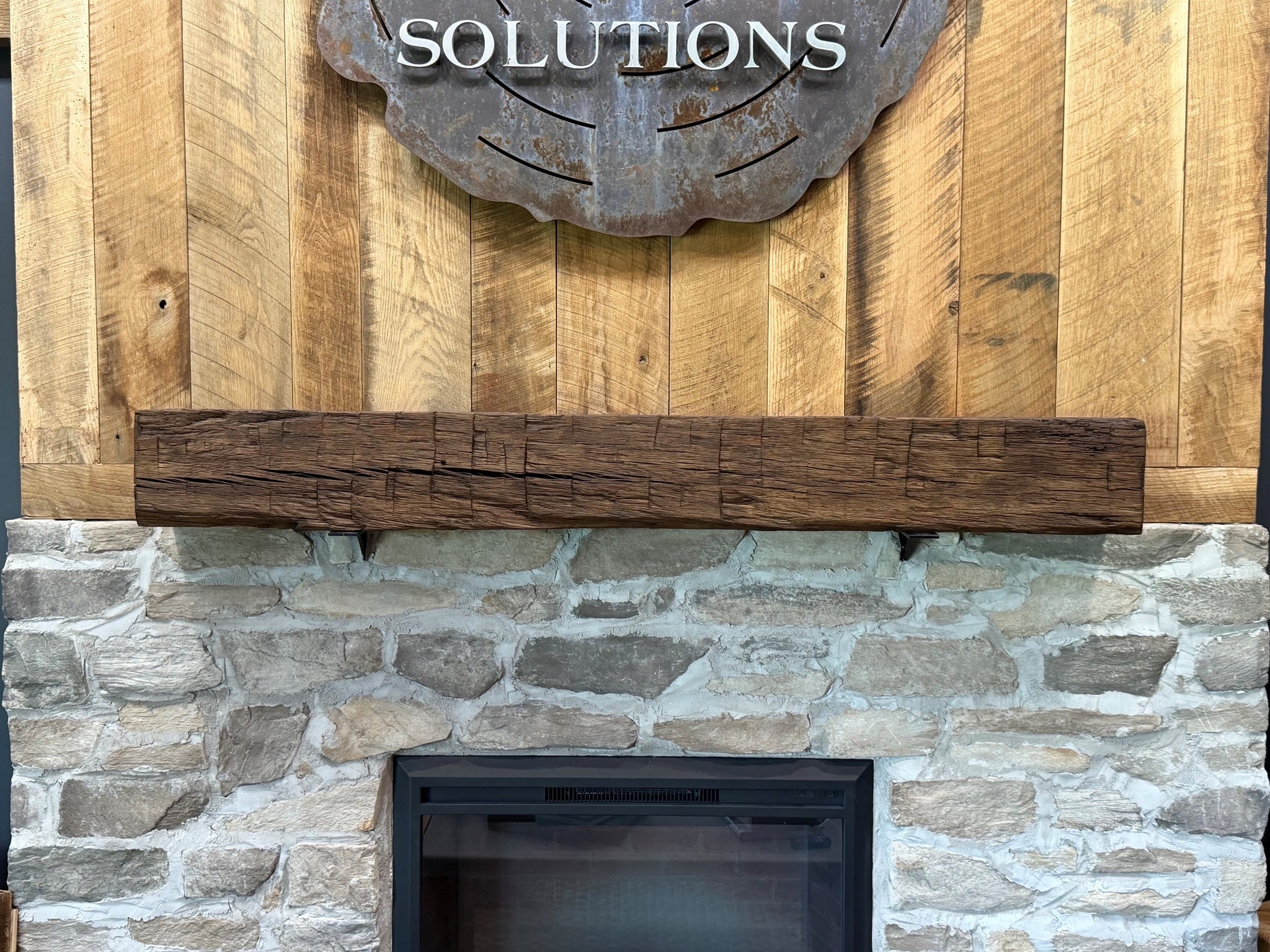 Waxed Hewn Oak Mantel