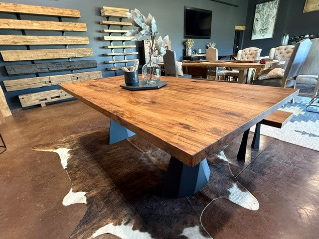 Pecan Flawless Modern Table with Bench