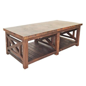 Farmhouse Natural Copper Top Coffee Table