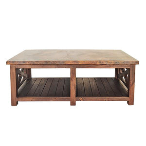 Farmhouse Natural Copper Top Coffee Table