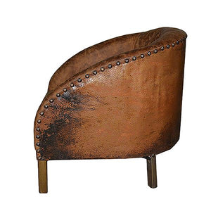 Leather Occasional Chair with Copper Back