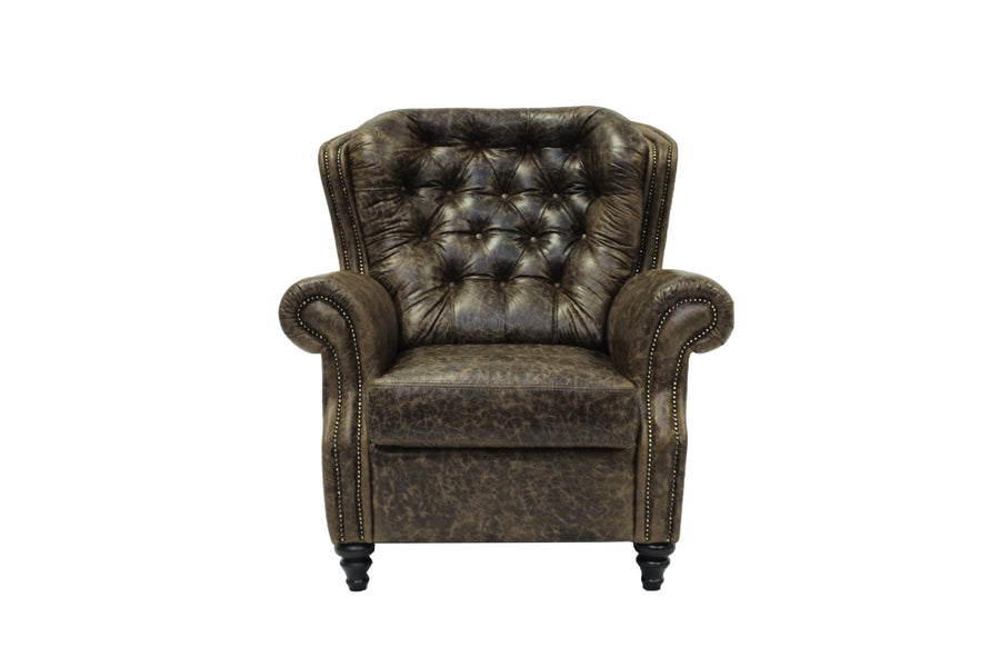 Sitara Chair- Crackle Cinnamon Leather w/ Optional Ottoman