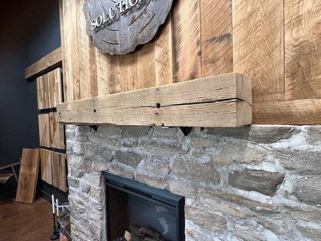 Rough Sawn Pine Mantel