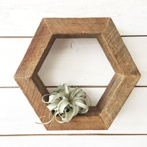 Reclaimed Wood Hexagon Shelf